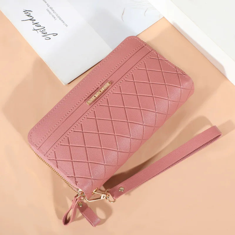 Long Women's Wallet Female Purses Tassel Coin Purse Card Holder Wallets Double Zipper Pu Leather Clutch Luxury Money Phone Bag - Smarsty