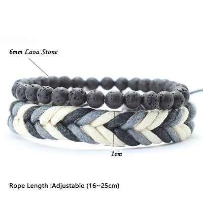 Natural Coconut Husk Wood Bracelet Set for Men - Smarsty