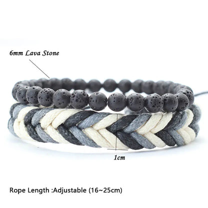 Natural Coconut Husk Wood Bracelet Set for Men - Smarsty