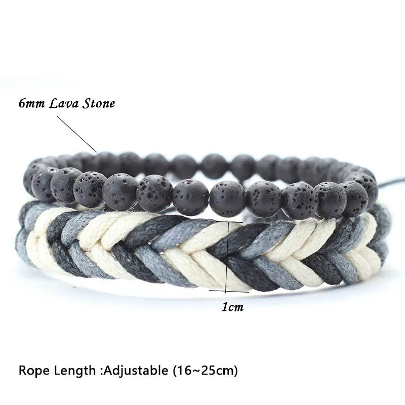 Natural Coconut Husk Wood Bracelet Set for Men - Smarsty