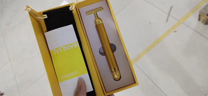 24K Gold Electric Face Roller for Youthful Skin - Smarsty