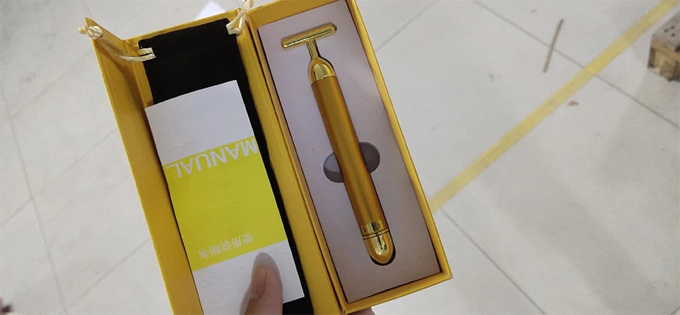 24K Gold Electric Face Roller for Youthful Skin - Smarsty