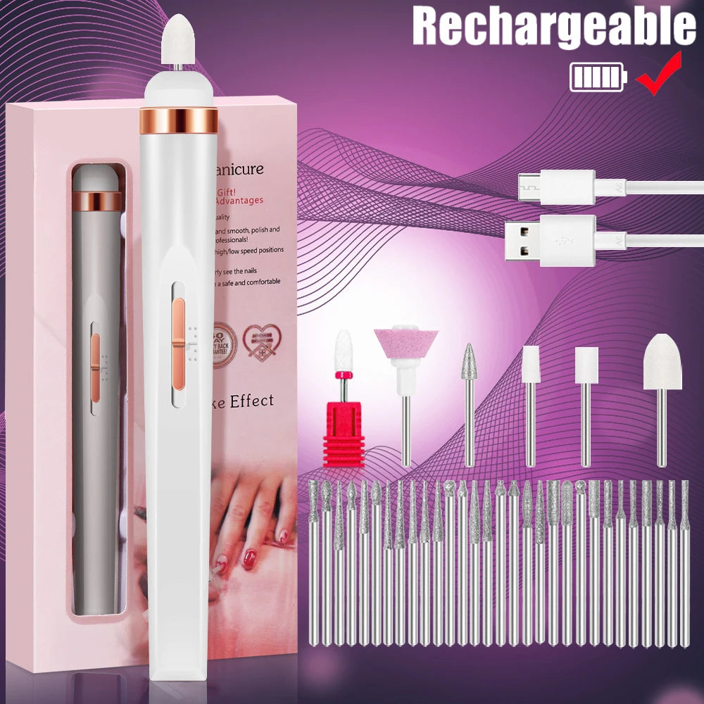 Portable 5 in 1 Electric Nail Drill Set for Professional Manicures - Smarsty