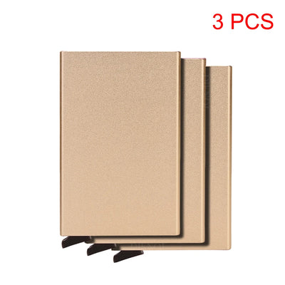 Rfid Credit Card Holder Metal Thin Slim Smart Wallet Men Women Wallets Pop Up Minimalist Small Black Purse Mini Walets for Men - Smarsty