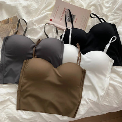 Seamless Camisole for Women Fitness Crop Tops Summer Thin Elegant Sexy All-match Casual One-piece Ice Silk Underwear Tanks Top - Smarsty