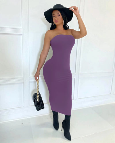 summer women's sexy sleeveless chest wrapped Long Beach Dress - Smarsty