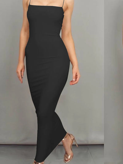 2025 New Spring Summer Women's High Elastic Sleeveless Backless Dress Long Sling Dresses Club Sexy Suspender Dress - Smarsty