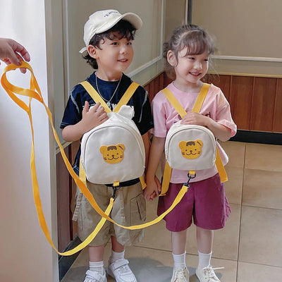 Canvas Baby Backpack Anti Lost Kids School Bag Bear Travel - Smarsty