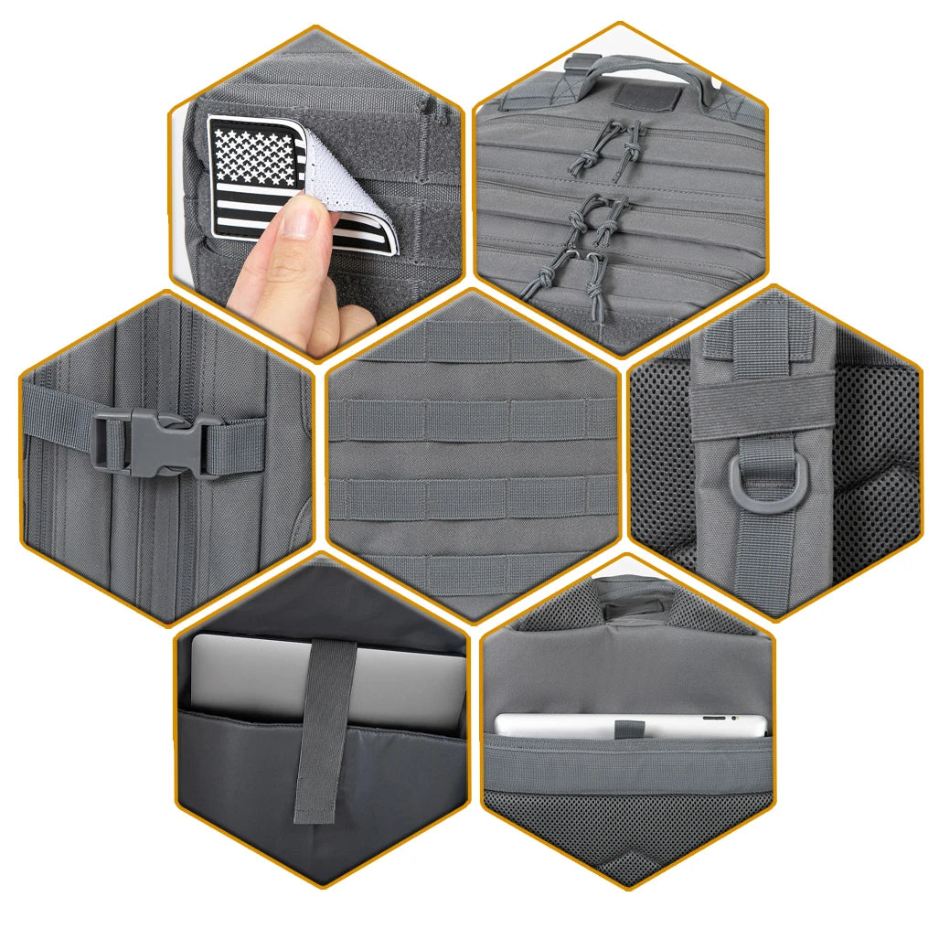 45L Tactical Backpack Molle for survival Assault Pack CCW 3 Day survival Bag Hiking Treeking Rucksack heavy duty backpack - Smarsty