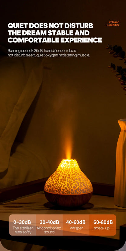 Volcano Air Humidifier with Colorful Night Light - Smarsty