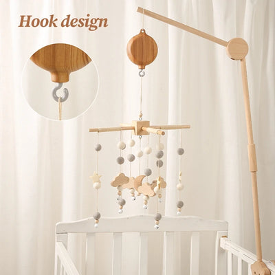 Revolving Music Box For Newborns Baby Crib Imitation Wood Color Hanging Rattle Baby Soothing Musical Toys 0-12 Months Baby Gift by Smarsty