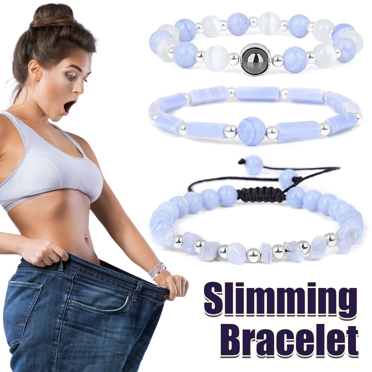Amethyst Healing Bracelet Set for Weight Loss and Meditation - Smarsty