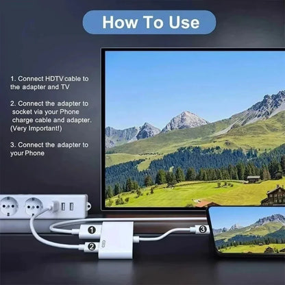 HD 1080P Lightning to HDMI Adapter for Seamless Audio Video Sync - Smarsty
