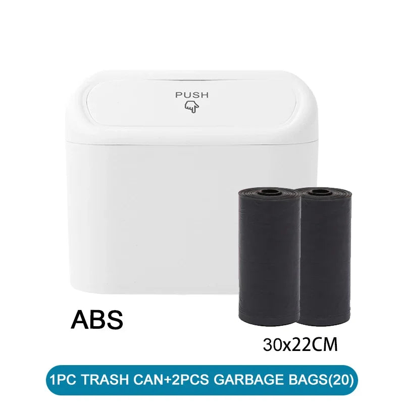 Car Trash Can (with Lid) Contains 60 (300) Garbage Bags, Small Car Trash Can, Leak-proof Mini Car Accessories - Smarsty