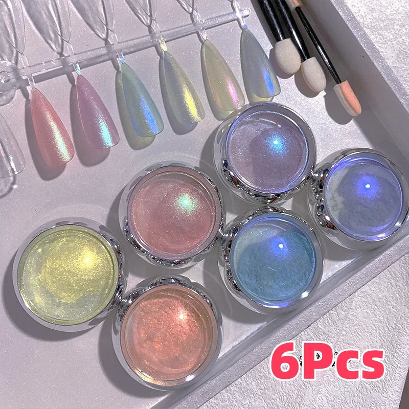 Shimmer Aurora Nail Powder Set for Stunning Manicure - Smarsty