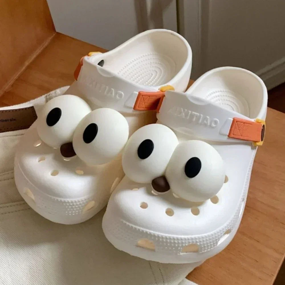 2PCS Shoe Charms DIY 3D Cute Funny Big Eyes Shoe Decorations Accessories Charms for Clogs Bogg Bag Slides Sandals