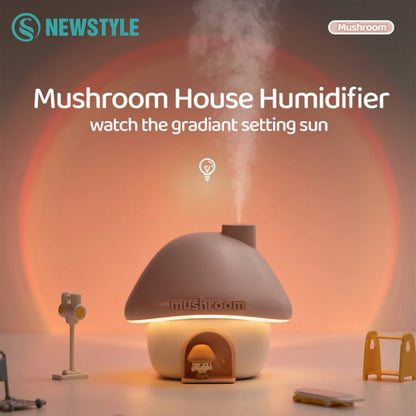 Cartoon Air Humidifier 300ml Mini Essential Oil Aroma Diffusers Colorful Lighting Cute Mushroom House Home Ultrasonic Humidifier - Smarsty