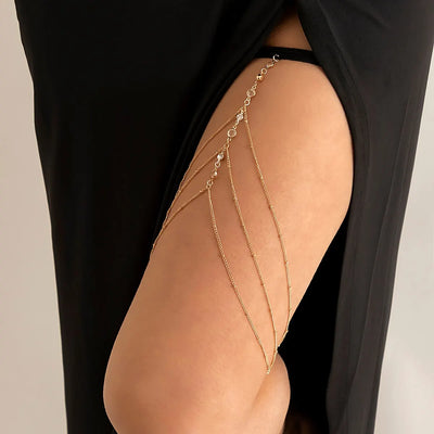 Boho Crystal Leg Chain Body Jewelry for Women - Smarsty