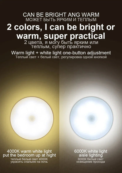 Motion Sensor LED Night Light USB Rechargeable for Cabinets - Smarsty