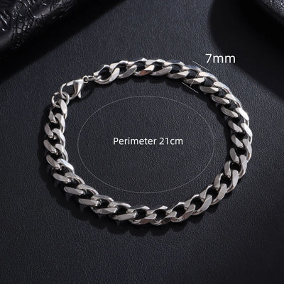 Trendy Stainless Steel Cuban Chain Bracelet for Men - Smarsty