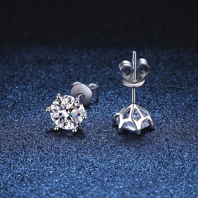 Moissanite Stud Earrings D Color 925 Sterling Silver - Smarsty