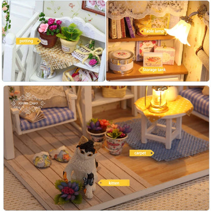 DIY Wooden Miniature Doll House Model Building Kits Small House Toy With Furniture For Children Gift Wooden Crafts Dollhouse by Smarsty