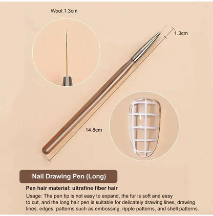 9PCS Nail Art Brush Set for Precision Acrylic Designs - Smarsty