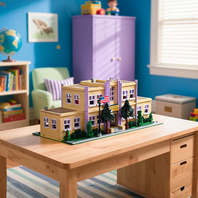 3500PCS Springfield Elementary School Building Blocks Idea Anime Street View Modular Architecture Brick Model Toy Christmas Gift - Smarsty