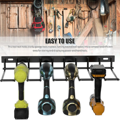 Power Tool Rack Electric Drill Holder Wall Mount Power Tool Organizer Workshop Wrench Tools Screwdriver Power Storage Shelf Home by Smarsty