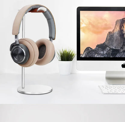 Curved Aluminum Headphone Stand with Sturdy Base - Smarsty