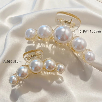 Large Pearl Hair Claw Clip Acrylic Fashion Barrette Stylish - Smarsty