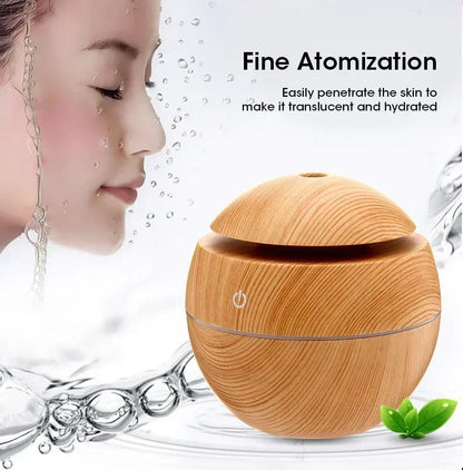Mini Woodgrain Ultrasonic Humidifier for Home Office - Smarsty