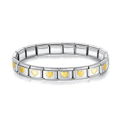 Italian Charm Stainless Steel Elastic Link Bracelet - Smarsty