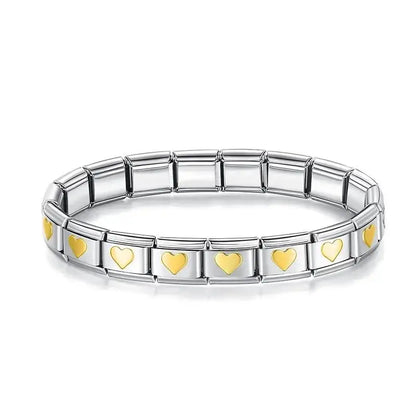 Italian Charm Stainless Steel Elastic Link Bracelet - Smarsty