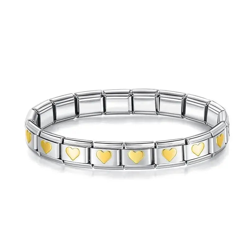 Italian Charm Stainless Steel Elastic Link Bracelet - Smarsty