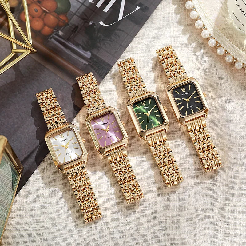 Luxury Gold Plated Women's Quartz Watch with Simple Design - Smarsty