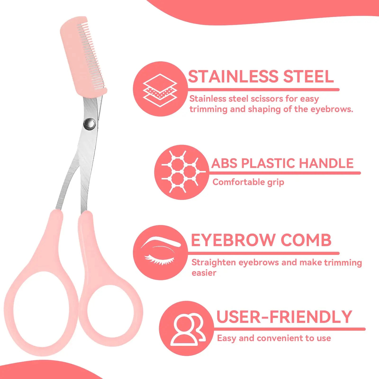 Stainless Steel Eyebrow Trimmer Scissors for Precise Shaping - Smarsty