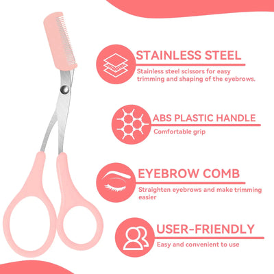 Stainless Steel Eyebrow Trimmer Scissors for Precise Shaping - Smarsty