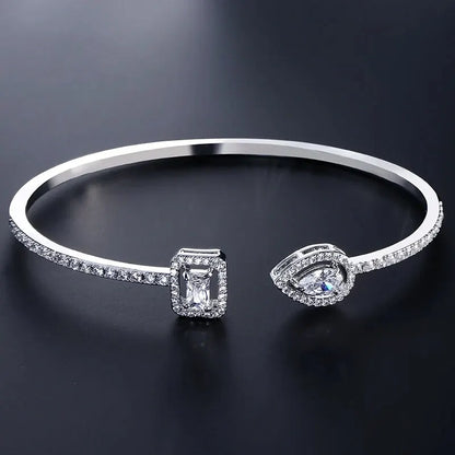 Luxury Gold Cuff Bangles with Cubic Zirconia for Women - Smarsty