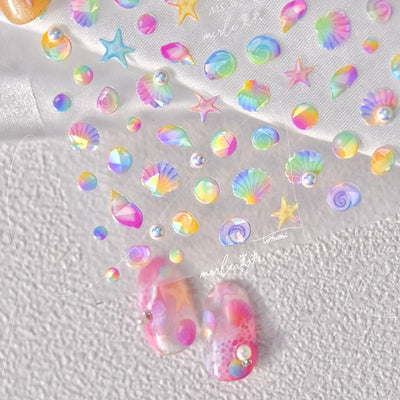 Colorful Seashell Nail Art Stickers for Dreamy Designs - Smarsty