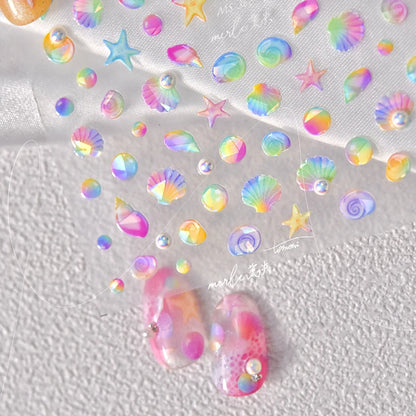 Colorful Seashell Nail Art Stickers for Dreamy Designs - Smarsty