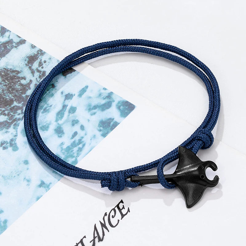 Adjustable Ocean Animals Manta Ray Paracord Bracelet - Smarsty