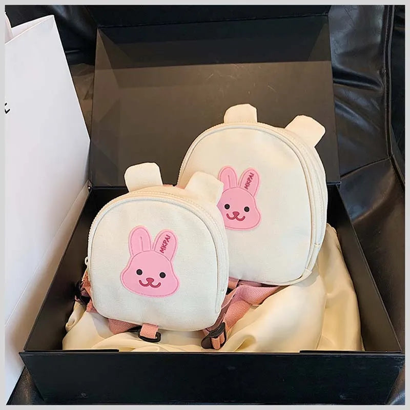 Canvas Baby Backpack Anti Lost Kids School Bag Bear Travel - Smarsty