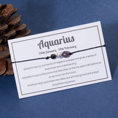 12 Constellation Natural Stone Beads Bracelets for Zodiac Signs - Smarsty