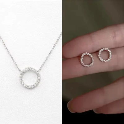 Delicate Gold Crystal Circle Stud Earrings Minimalist - Smarsty
