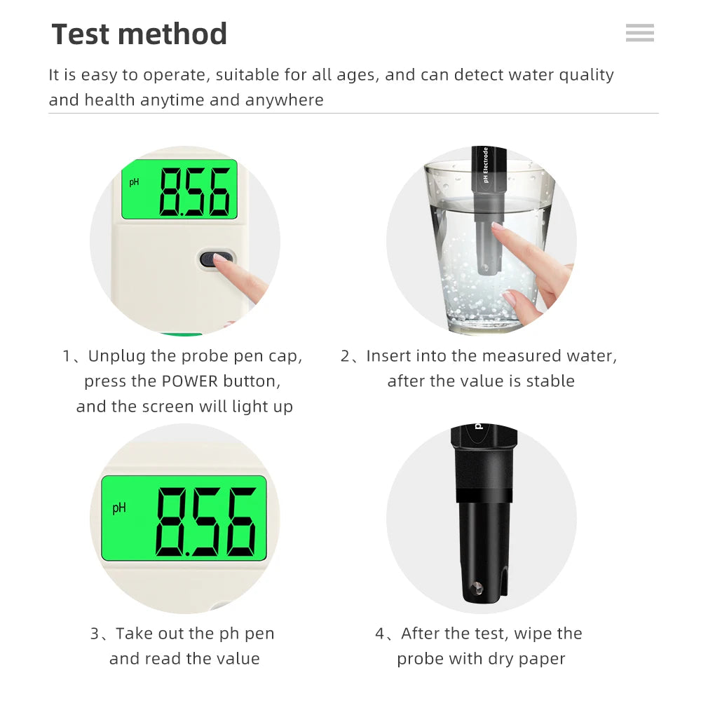 Digital PH Meter Water Quality Tester with Backlight - Smarsty