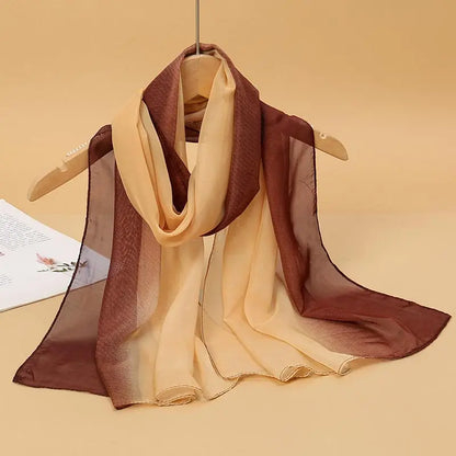 Women Print Chiffon Scarf Lightweight Sunscreen Shawl Wrap - Smarsty