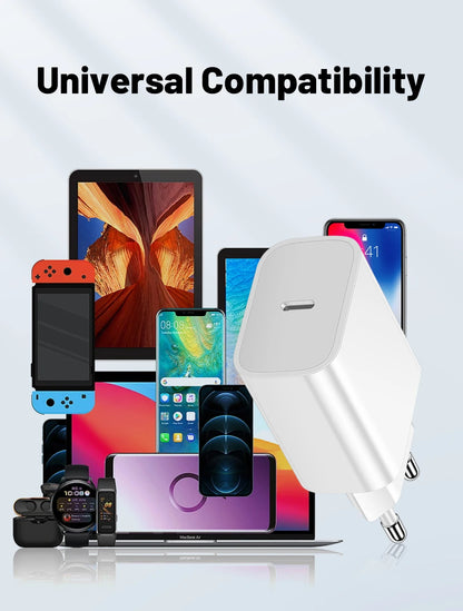 20W USB C PD Charger For iPhone15 GalaxyS23 Fast Charge - Smarsty