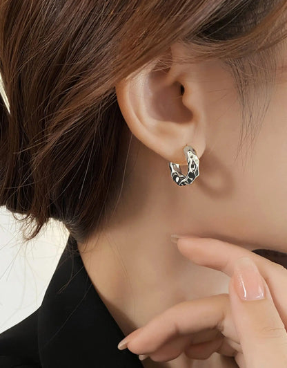 925 Sterling Silver Hoop Earrings Lightweight Trendy - Smarsty