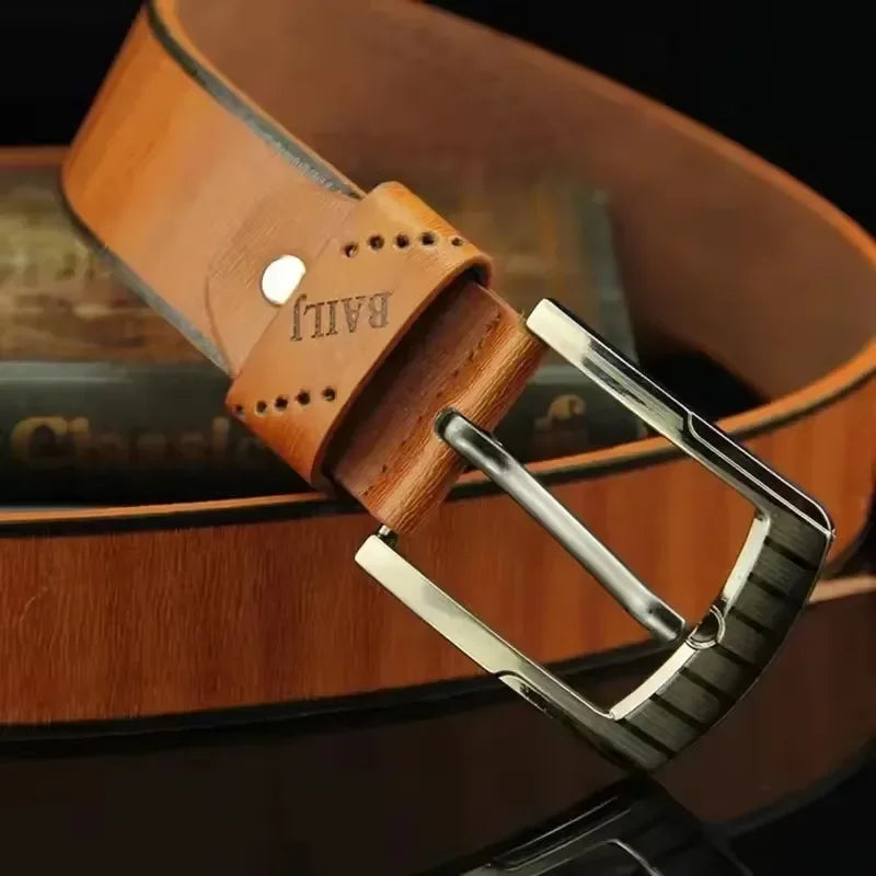 Men PU Leather Belt with Metal Pin Buckle Durable Design - Smarsty